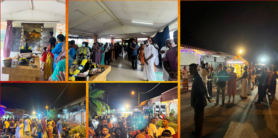 person writing in a notebook beside by an iPad, laptop, printed photos, spectacles, and a cup of coffee on a saucer